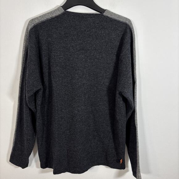 Quicksilver Men Sweater XL 100% Lambswool Two Tone Grey Warm Winter Fall - Picture 7 of 8